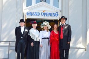 Opening Day at the Guerneville Bank Club. L-R: John Schubert, Sarah Brooks, Irene Deem, Jane Barry, and Paul Barry. May 2015