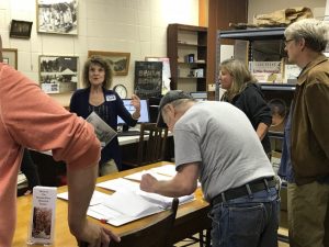 Myra Chesley at an open house and fundraiser at the RRHS Archive. 2018