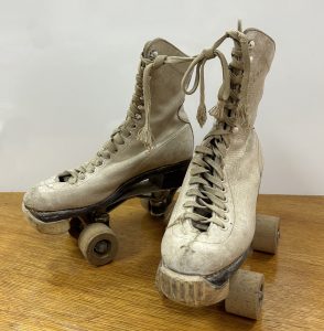 The rollar skates worn by Elka Orst, first Water Carnival Queen.